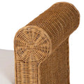 Reiko Handcrafted Natural Rattan Bench with Scalloped Design Boho Farmhouse Seating for Entryway, Bedroom, or Living Room